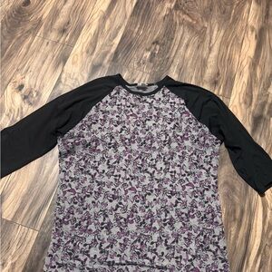 Black and Purple Minnie Mouse LulaRoe Raglan Sleeve Shirt
